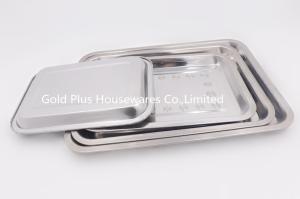 China LFGB Custom Printed Stainless Steel Serving Trays Rectangle 45*35cm wholesale