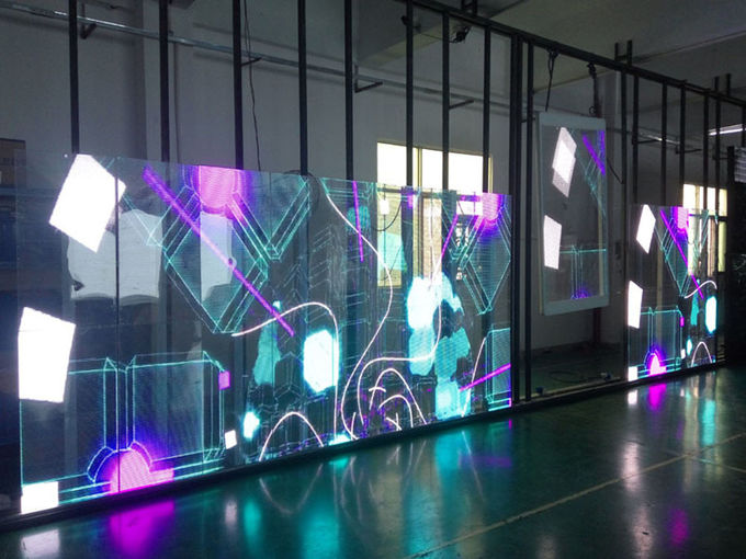 Commercial advertising P7.81 outdoor transparent led display Hanging Or Stacking Installation 3
