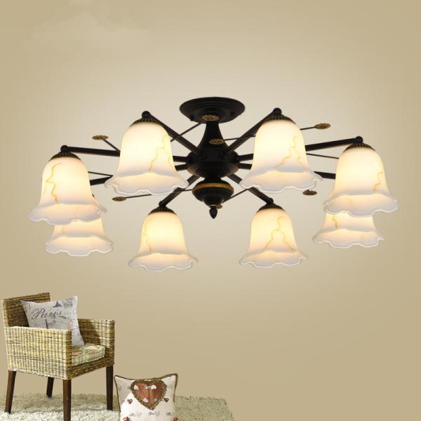 Black Wrought iron dining room chandeliers ceiling lamp (WH-CI-102)