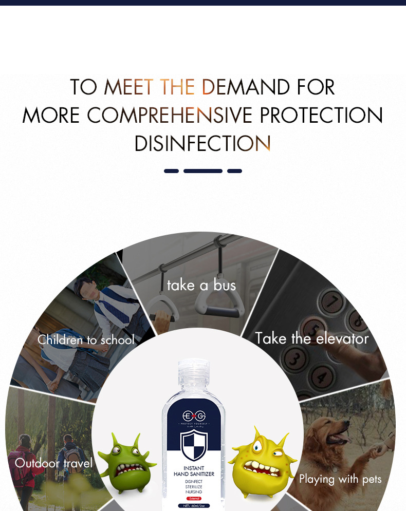 Portable Mini Alcohol Free Antibacterial Hand Gel Silver Ion Waterless Hand Sanitizer