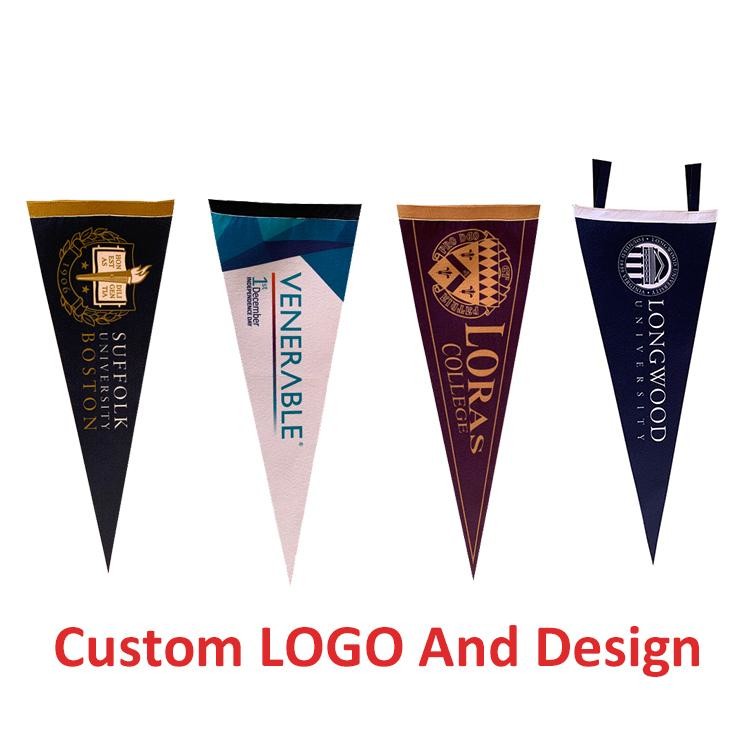 Advertising Custom Felt Pennant Flags Custom 40 Colors For Sport Decoration
