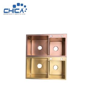 China Double Bowl Topmount Kitchen Sink SUS201 304 Stainless Steel Kitchen Sink For House wholesale