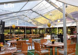China 12M Length Luxury Wedding Tents Waterproof Clear PVC Roof Frame Outdoor Party Tents wholesale