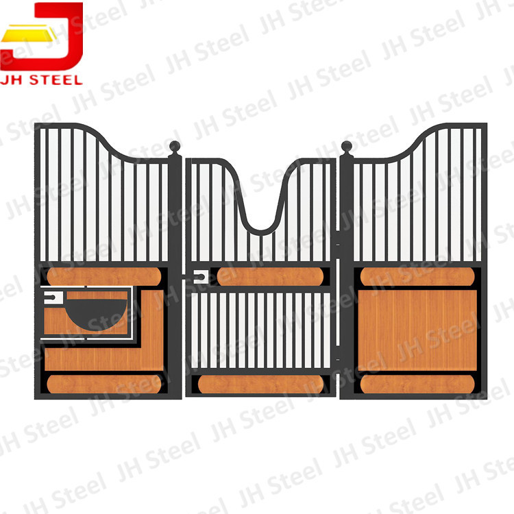 Galvanized And Portable Steel Horse Stable Metal Stall Fronts Design With Door
