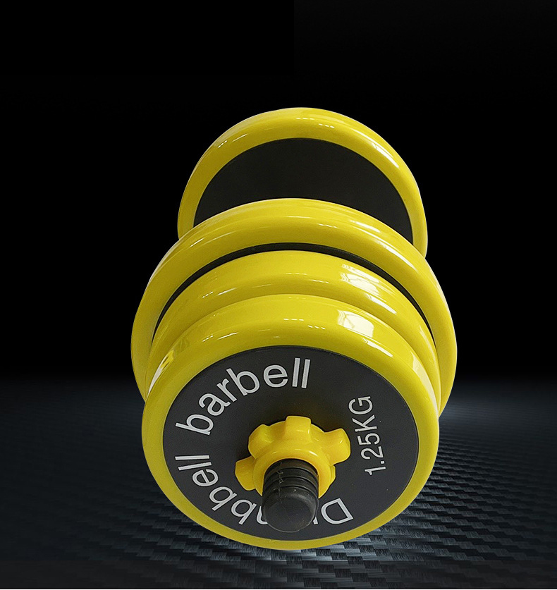 10kg Yellow Adjustable Dumbbell Barbell Solid Home Workout With Barbell And Dumbbell