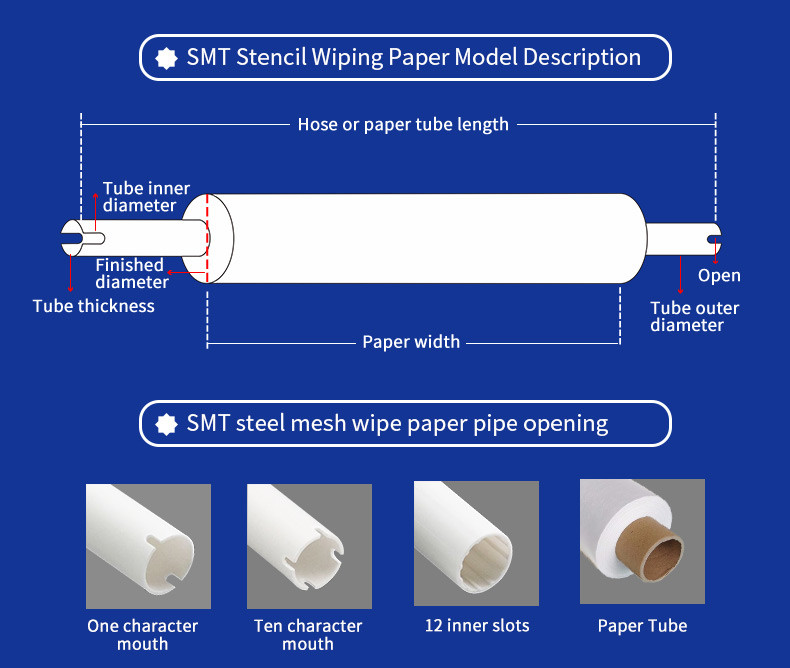 Industrial Nonwoven SMT Cellulose Polyester Wipes Spunlace Electronic Cleaning Stencil Wiper Roll
