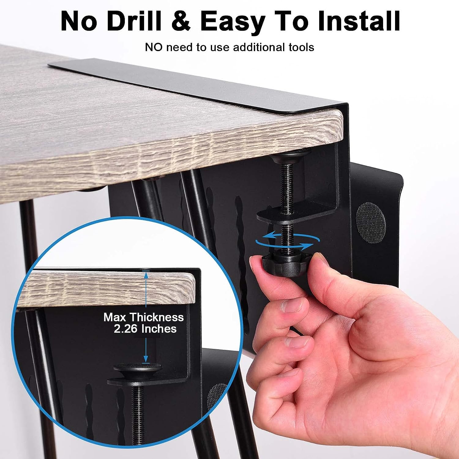 Desk Storage Under Steel Hanging Organizer No Drill Cable Management Tray Laptop Holder