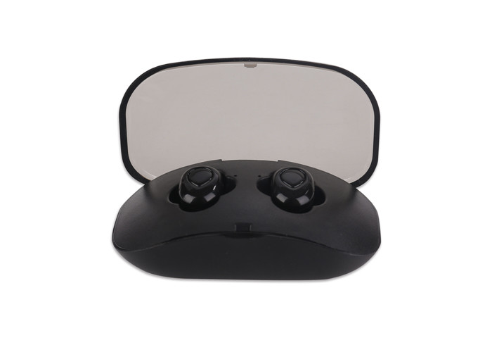 Noise Reducing True Wireless Stereo Earbuds Black / White Color For Sports