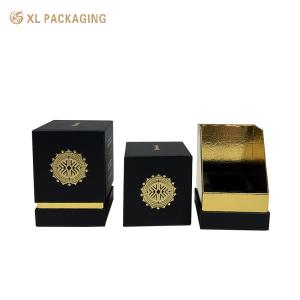 China Customized Luxury Lid And Base Perfume Box Skin Care Gift Cosmetic Fashion Gold Stamping Perfume Box wholesale