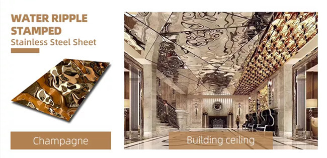PVD Coating Stamped Stainless Steel Sheet Customized For Hotel Decoration