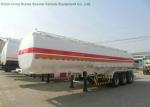 49m3 Stainless Steel Fuel Tanker Semi Trailer 3 Axles For Diesel ,Oil , Gasoline