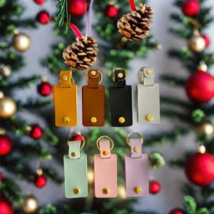 China Custom Leather Keychain Photo Keyring Leather DIY Keychain Birthday Christmas Gift wholesale