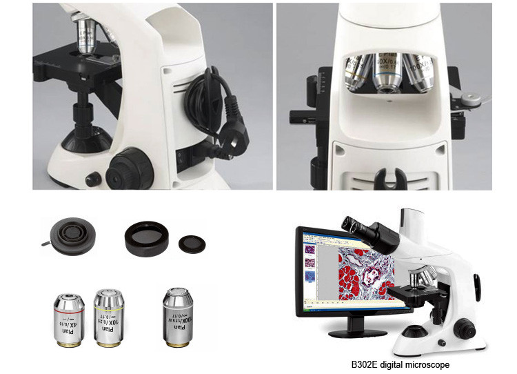 B302E500 Digital Binocular Biological Microscope High Resolution For Laboratory