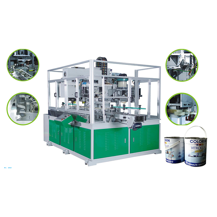 Plastic Handle Welding Tin Container Making Machine For Tinplate Round Can