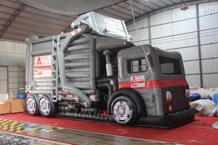 Commercial Grade Inflatable Dry Slide 13.7x4.5m Garbage Truck Style