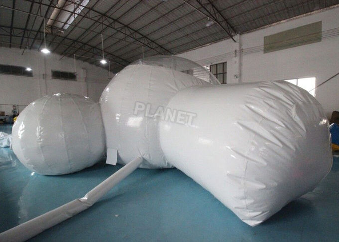 Half Clear 4m Dome Inflatable Bubble Lodge With Silent Blower