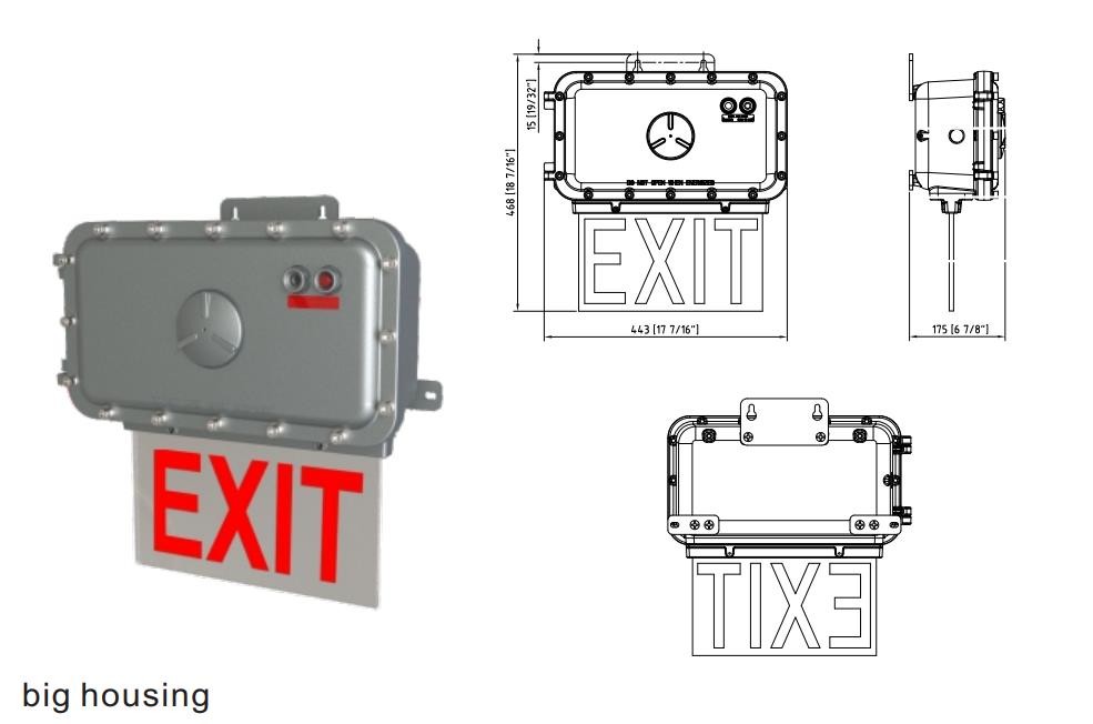 IP66 LED Exit Emergency Light DC12-36V For Dangerous Place