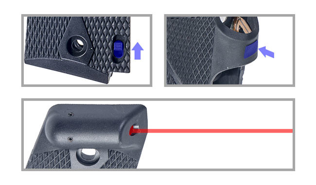 Full Size Laser Grip Sights , Laser Lite Sights 1 - 5mw Output Power ANS