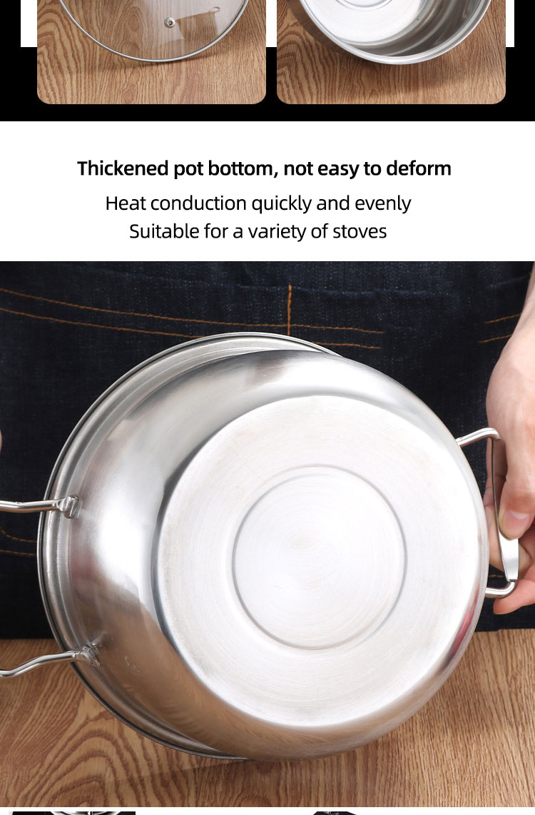 Kitchen Household Stainless Steel 3 Piece Pot And Pan Set Suit Ollas Cookware Set Cooking Pot Set