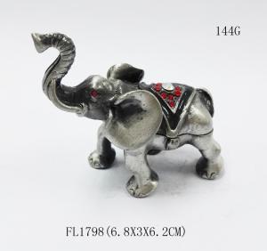 China Elephant Metal Crystal Rhinestone Jewelry Box Elephant Trinket Boxes wholesale