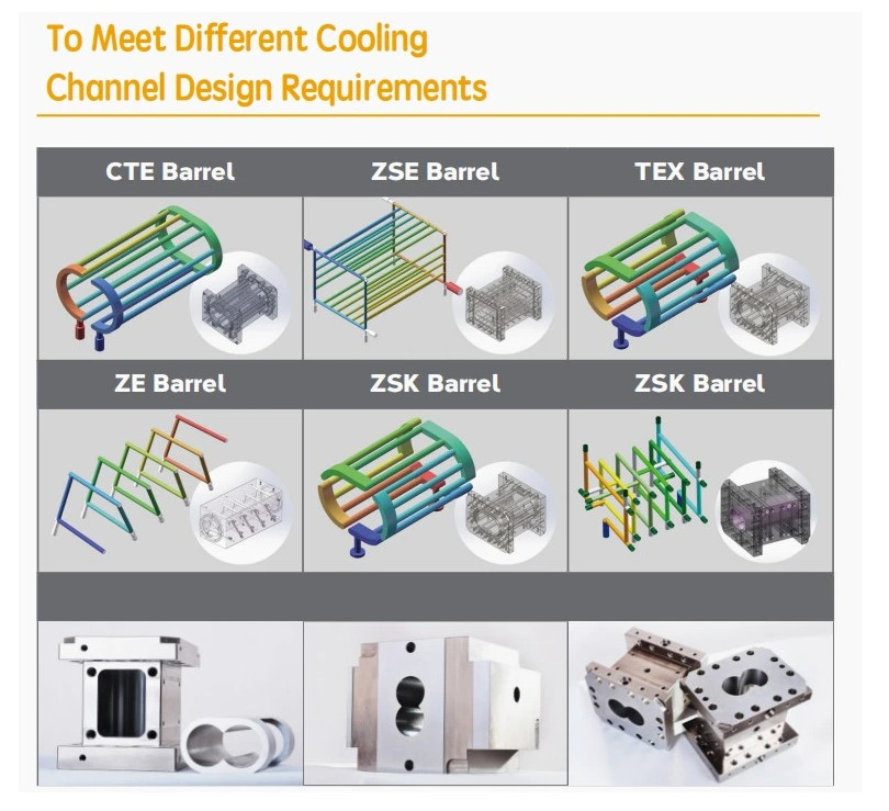 High Hardness 58 Twin Screw Extruder Barrel Industries Barrel Of Extruder Screw Barrel