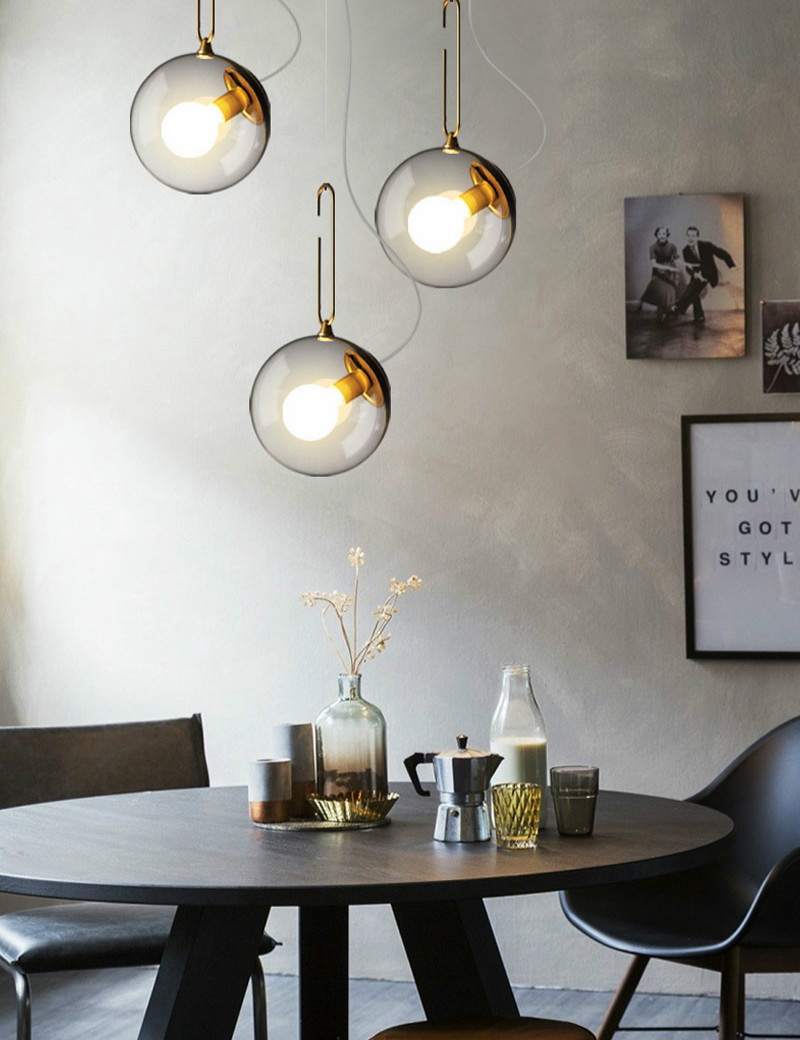 Nordic Glass Ball Pendant Lights Industrial Lighting Clear interior lighting(WH-GP-167)