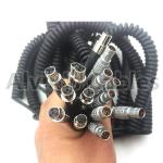12V Female Coiled Arri Power Cable Lemo 2 Pin Male To Mini XLR 4 Pin For TV