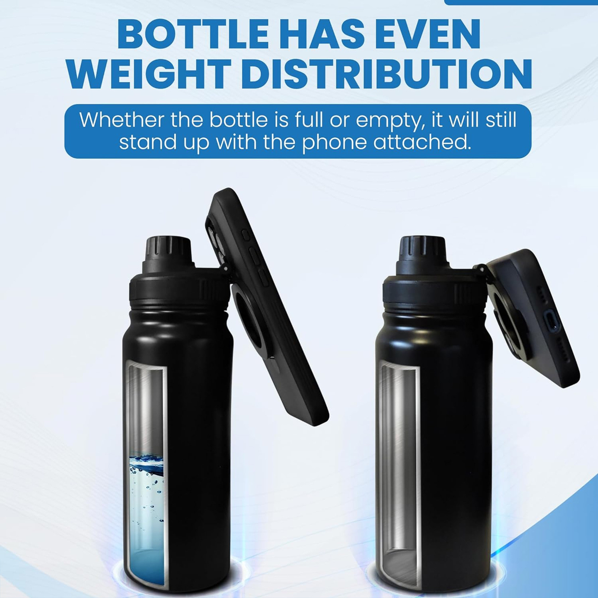 32oz Space Cup With Mobile Phone Magnetic Suction Cover, Stainless Steel Vacuum Wide Mouth Insulated Cup, Large Capacity