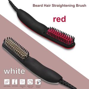 China ROHS Ceramic Coated Teeth 2-In-1 Beard Straightener Brush wholesale