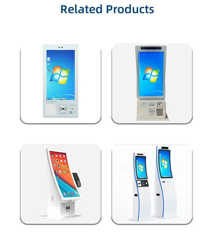 Mini Curved 23.6 Inch Self Service Kiosk Touch Screen Design Ordering for Fast Food Restaurant