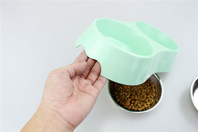 Raised Sus304 Raised Pet Feeder Bowl PFB Double Wall Dog Bowl