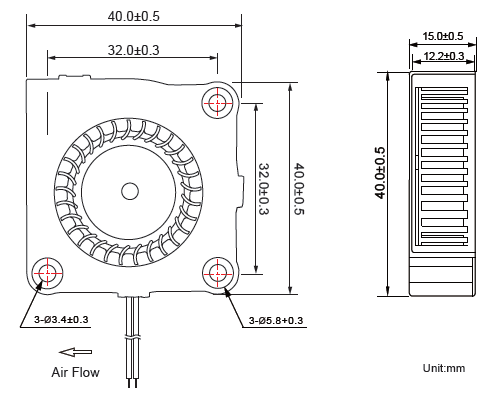 Humidifier 4015 Cooling Blower Fan Centrifugal Plastic Material