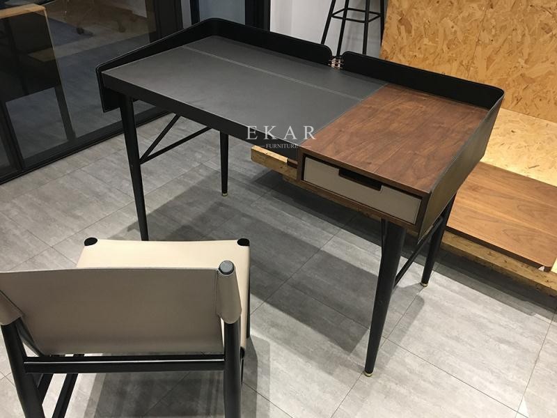 Simple Design Metal Base Study Table Modern Office Desk