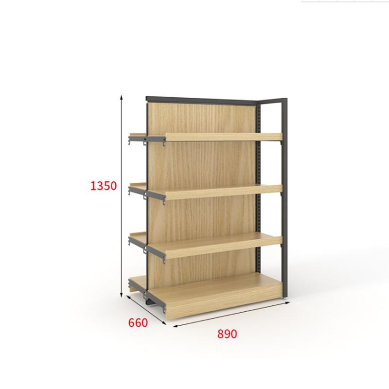 16mm Thick Wooden Convenience Store Display Shelves Light Duty Gondola 400mm width