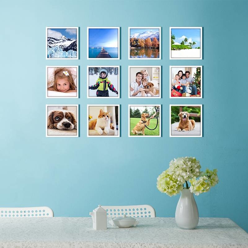 ODM 8x12'' 8x8'' Peel And Stick Photo Frames White Black For Wall
