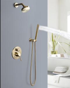 China OEM Brushed Golden Concealed Rain Shower Faucets wholesale