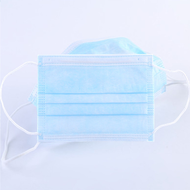 Blue White Medical Respirator Mask 3 Ply Elastic Ear Loop Or Tie On Style