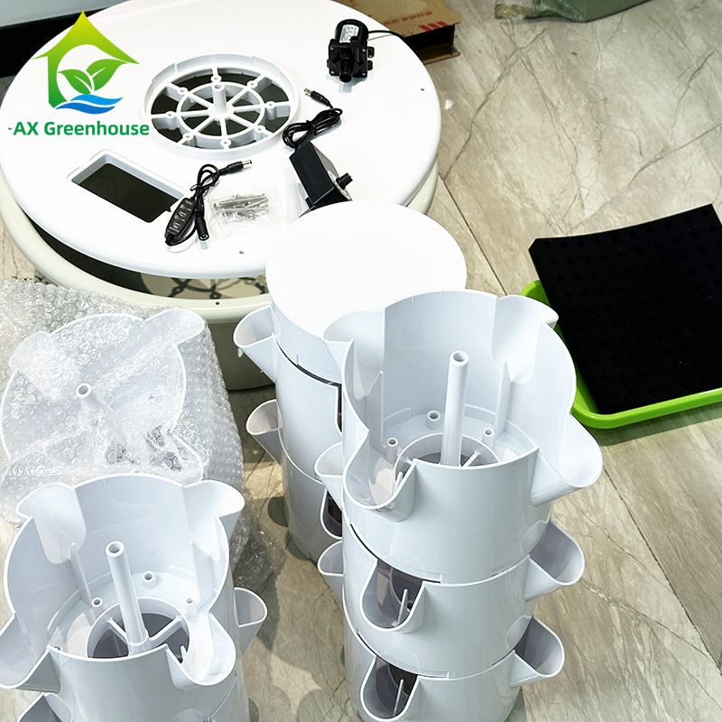 9 Layers Soilless Cultivation Vertical Petal Hydroponic System Tower With Led Light