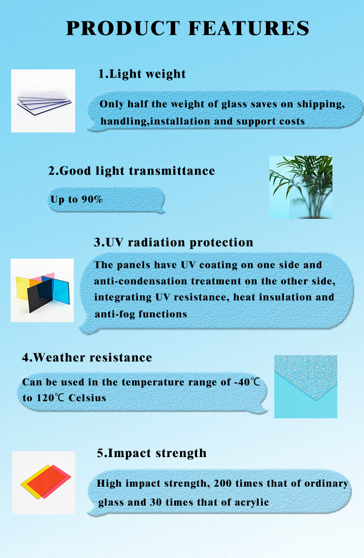 Manufacturer Direct Sales Of High-Quality Customizable Sizes And Colors 6mm Plastic Sheet Solid Polycarbonate Sheet