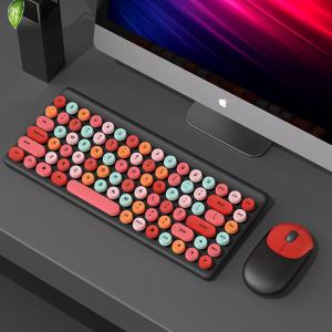China Retro 86-Key Lipstick Wireless Keyboard Mouse ABS Mechanical Keycaps wholesale