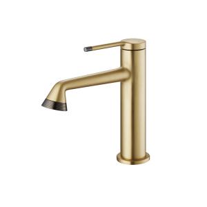 China Gold Basin Mixer Faucet Brass Single Lever Lavatory Faucet wholesale