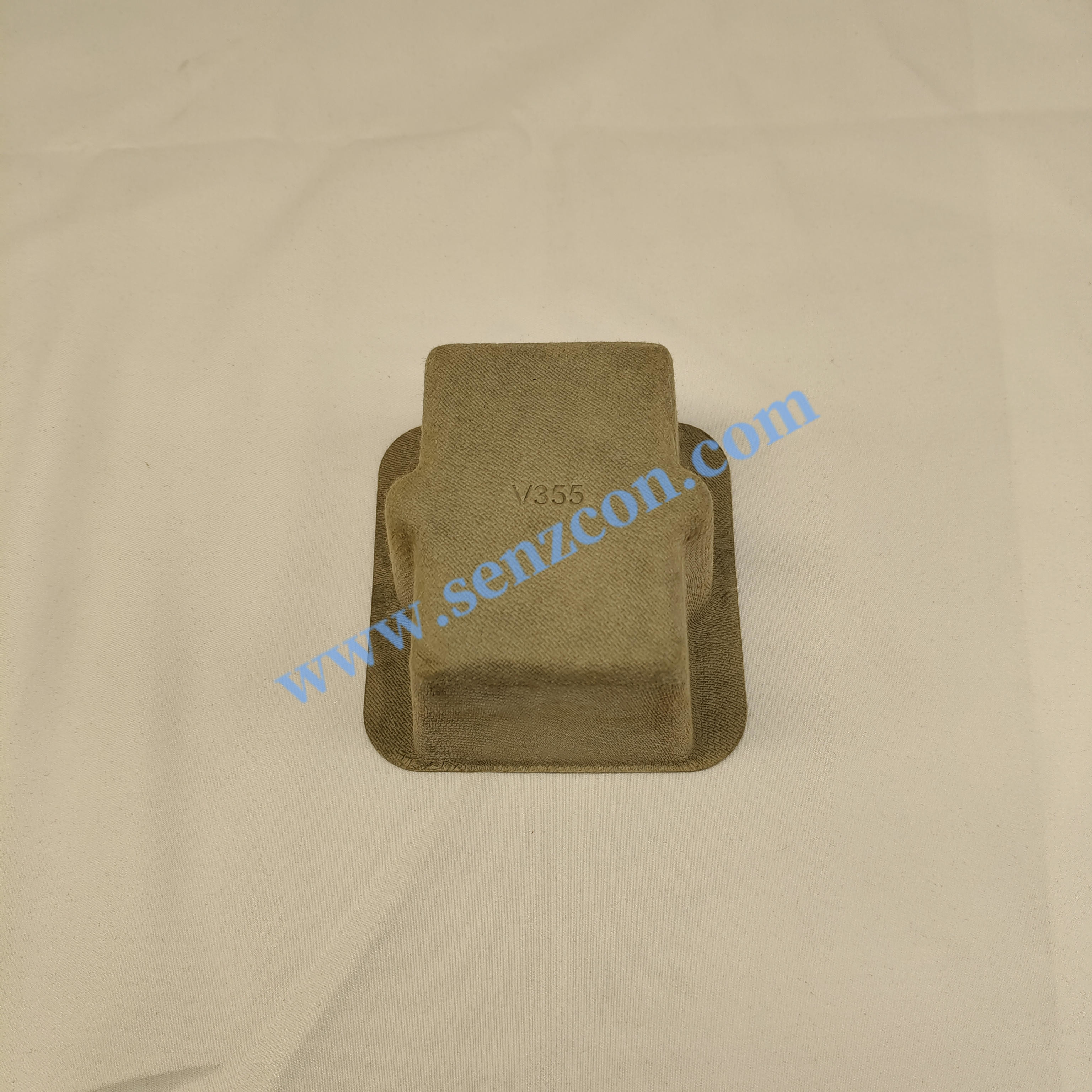 Direct supply from the factory: Dark green pulp molding packaging bases for high-end perfumes. These bases are wet-pressed, waterproof and shockproof.