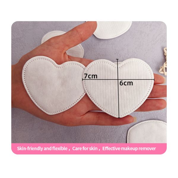 OEM Eco Friendly Heart Shaped Cotton Pads Disposable Biodegradable Makeup Remover Pads