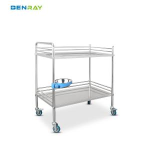 China 2 Layers Hospital Stainless Steel Medical Instrument Trolley wholesale