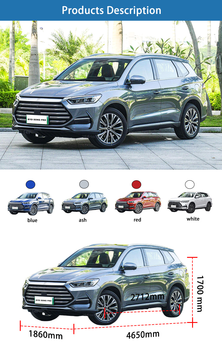 China New Energy Vehicles Hybrid BYD Song Pro Electric Car 5 Seats Suv