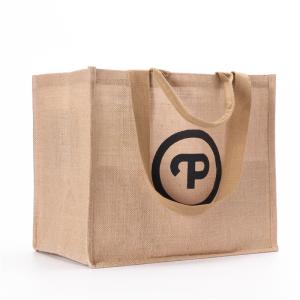 China Heavy Waterproof Reusable Inner Lamination Jute Tote Bags wholesale