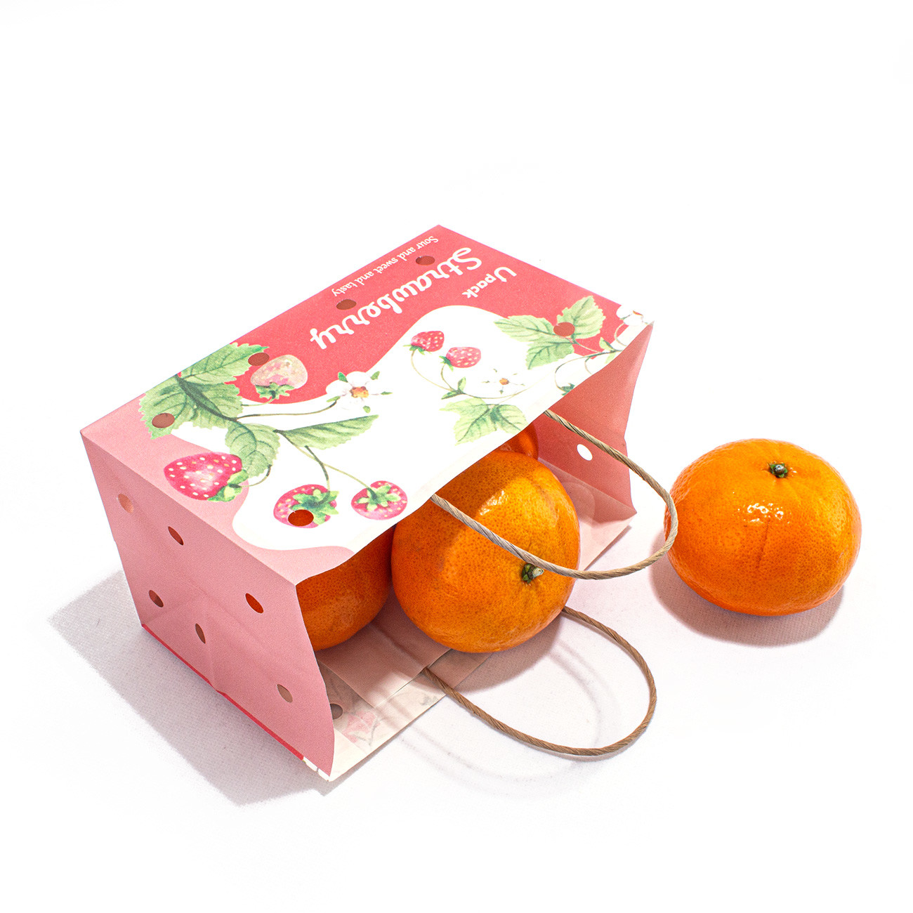 Fruit Vegetable Packaging Paper Bag CMYK / Pantone Color With Uncoated Lining