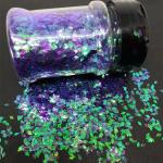 Fashionable Rhombus Shape Glitter Shaker Bottle Package with Purple Diamonds