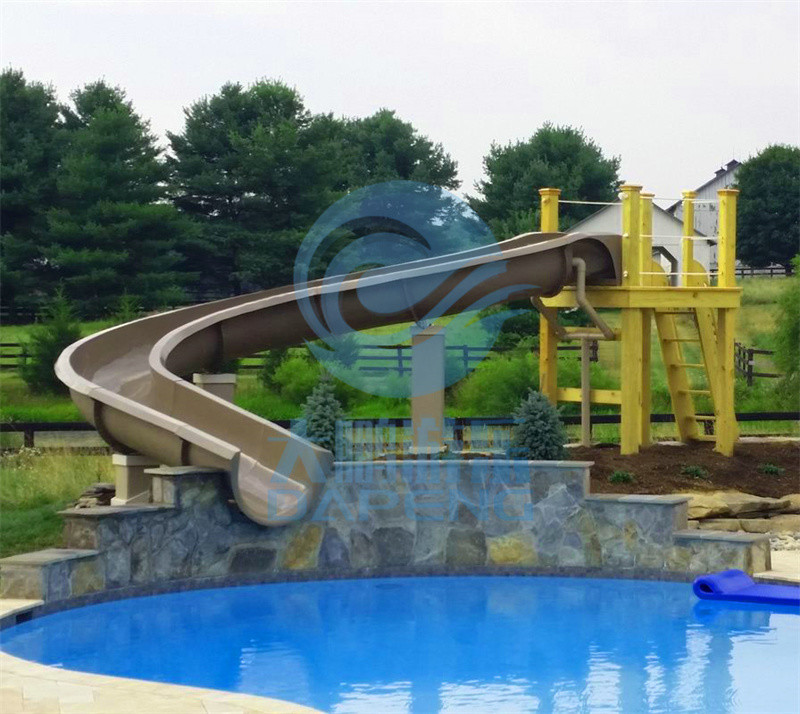 Kids Fiberglass Hill Curve Water Slide Customized 1.2m - 2m Height 0.8m Width