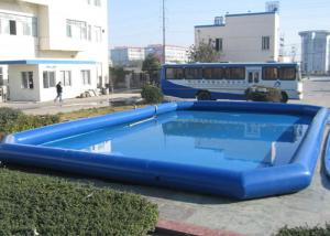 China Children Blue Inflatable Deep Swimming Pool , Big Above Ground Blow Up Pools on sale